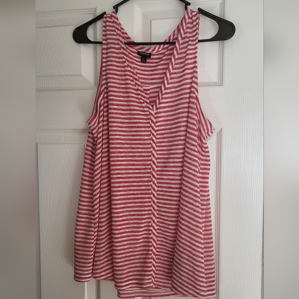 Torrid Red and White Tank